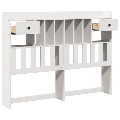 Headboard with Storage White 160 cm Solid Wood Pine