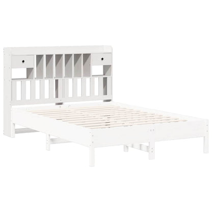 Headboard with Storage White 160 cm Solid Wood Pine