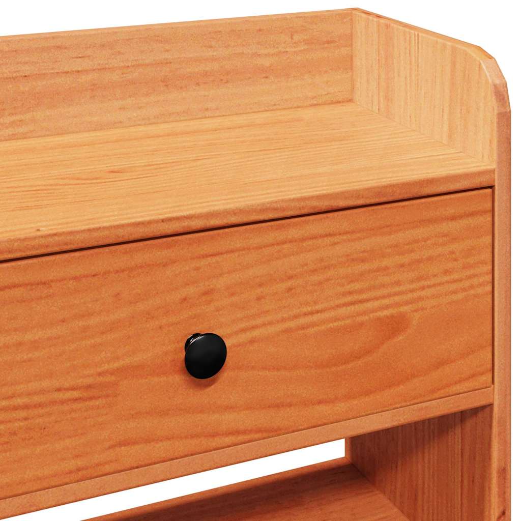 Headboard with Storage Wax Brown 160 cm Solid Wood Pine