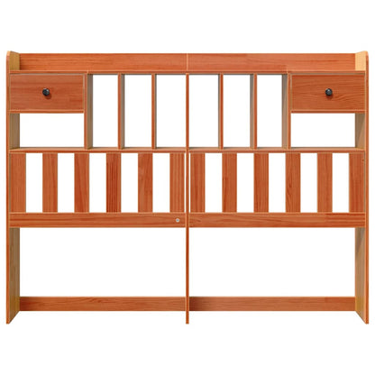 Headboard with Storage Wax Brown 150 cm Solid Wood Pine