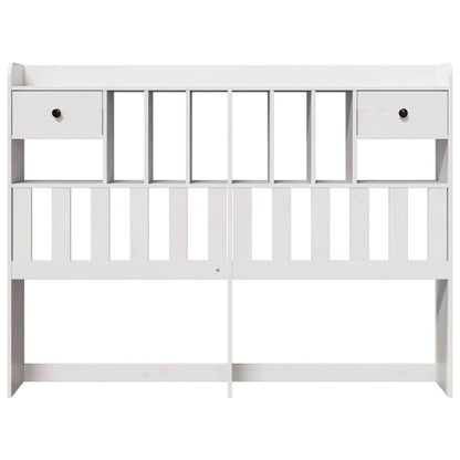 Headboard with Storage White 140 cm Solid Wood Pine