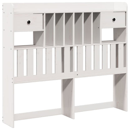 Headboard with Storage White 135 cm Solid Wood Pine