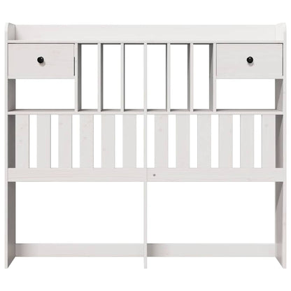 Headboard with Storage White 135 cm Solid Wood Pine