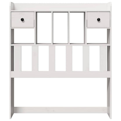 Headboard with Storage White 75 cm Solid Wood Pine