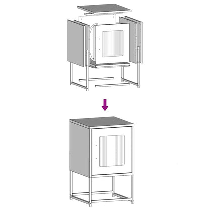 Bedside Cabinet Black 36x39x60.5 cm Cold-rolled Steel