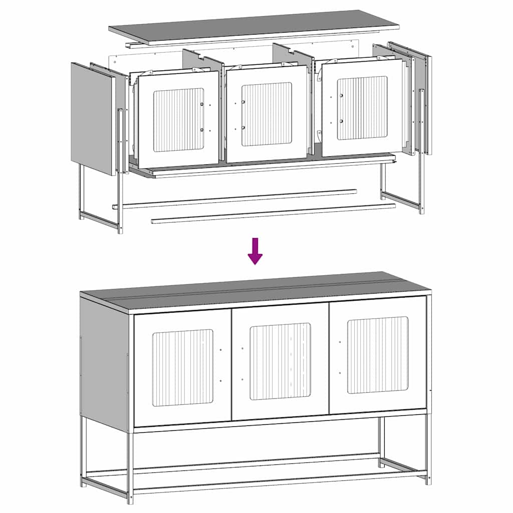 TV Cabinet White 100,5x39x60,5 cm Cold-rolled Steel