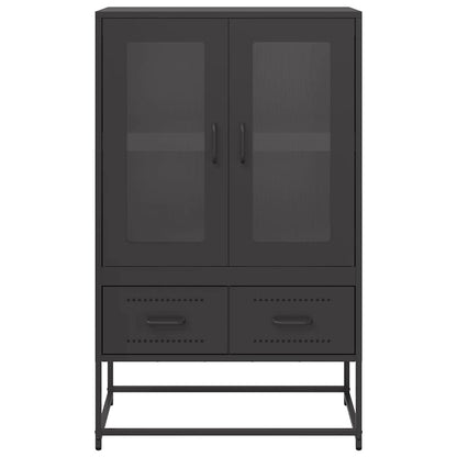 Highboard Black 68x39x111.5 cm Steel