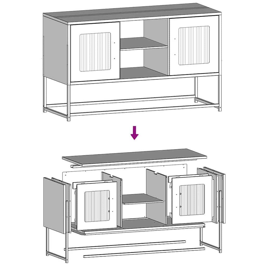 TV Cabinet White 68x39x60,5 cm Steel