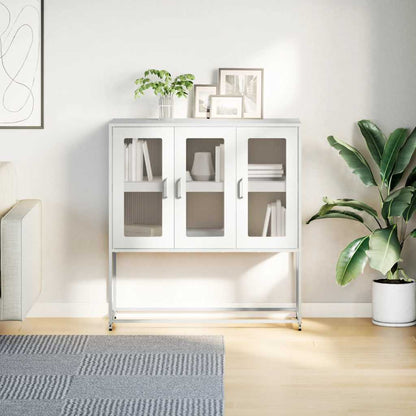 Sideboard White 100.5x39x107 cm Cold-rolled Steel