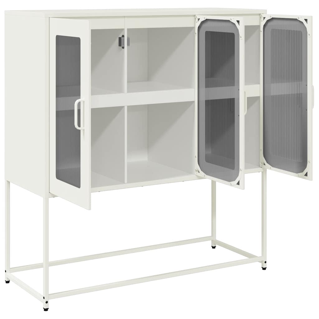 Sideboard White 100.5x39x107 cm Cold-rolled Steel