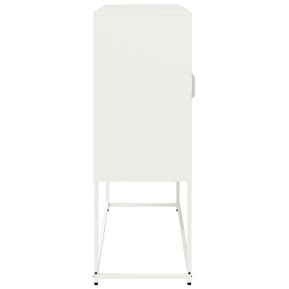 Sideboard White 100.5x39x107 cm Cold-rolled Steel
