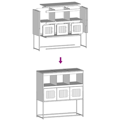 Sideboard Black 100,5x39x107 cm Cold-rolled Steel