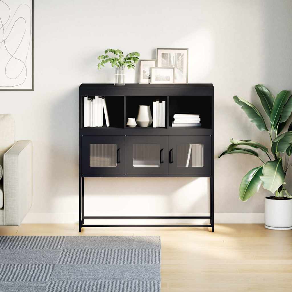 Sideboard Black 100,5x39x107 cm Cold-rolled Steel