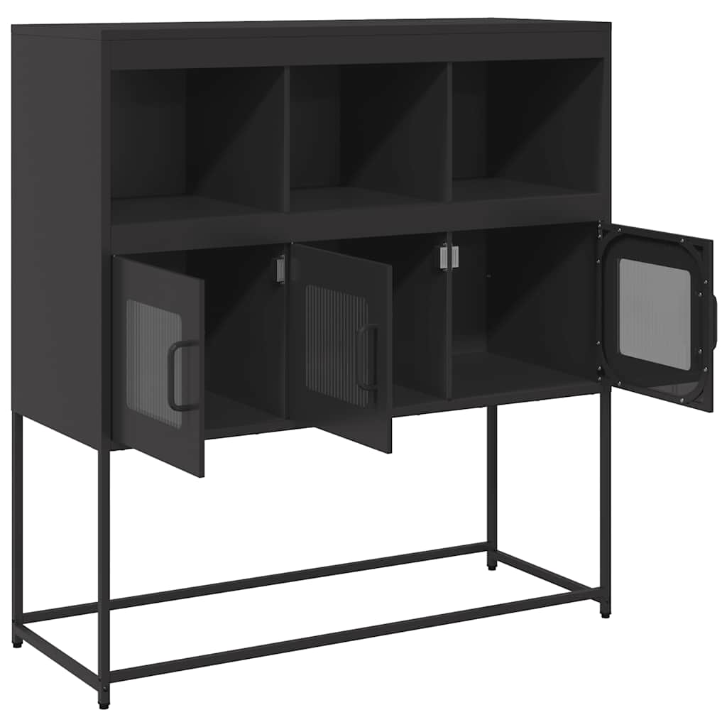 Sideboard Black 100,5x39x107 cm Cold-rolled Steel
