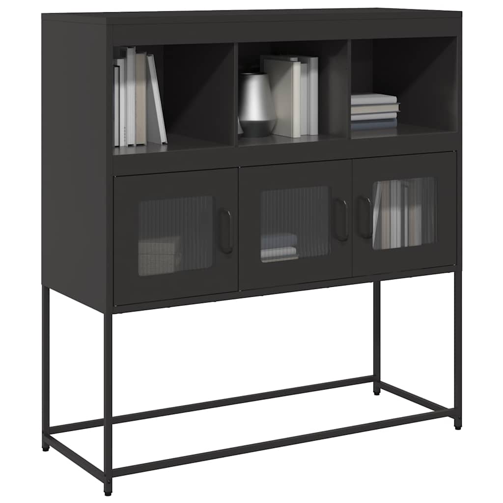 Sideboard Black 100,5x39x107 cm Cold-rolled Steel