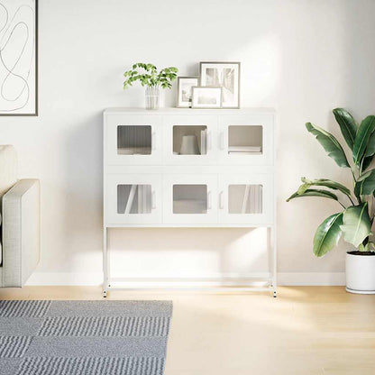 Sideboard White 100,5x39x107 cm Cold-rolled Steel