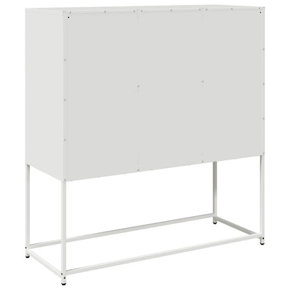 Sideboard White 100,5x39x107 cm Cold-rolled Steel