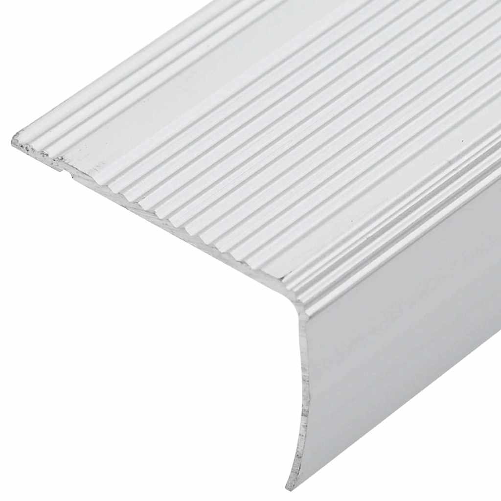Stair Nosings 10 pcs Silver 67 x 3.5 x 3 cm Aluminium