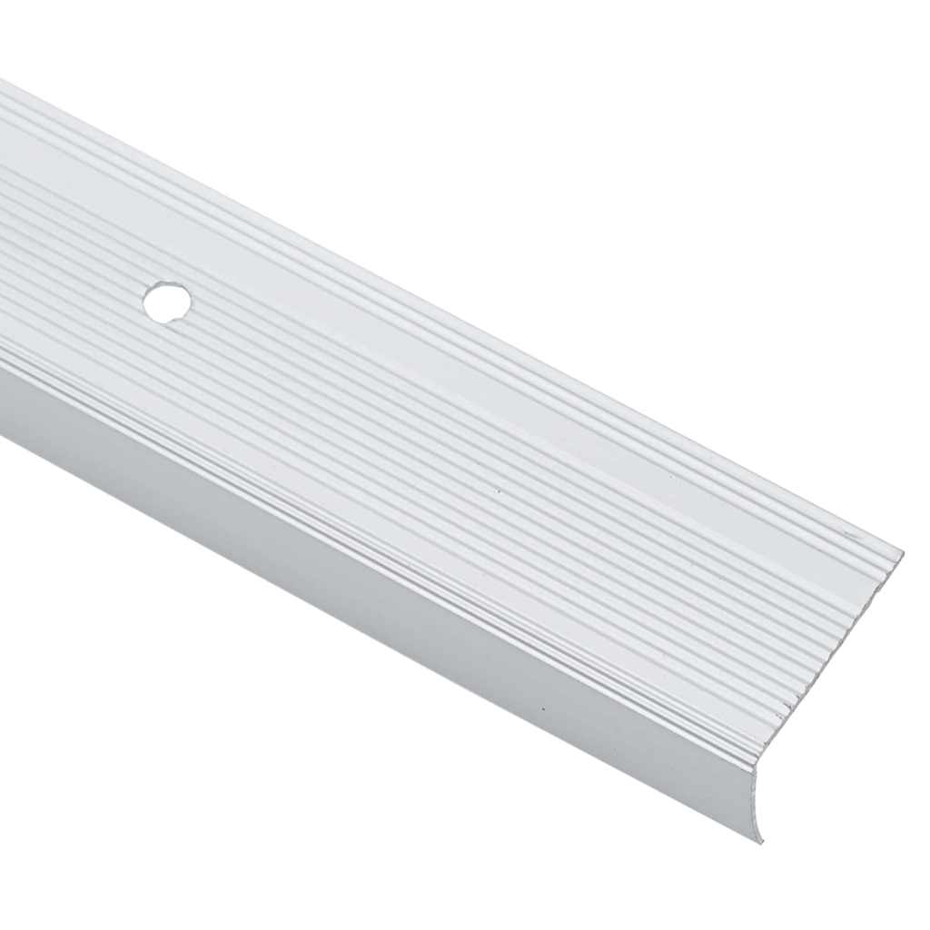 Stair Nosings 10 pcs Silver 67 x 3.5 x 3 cm Aluminium