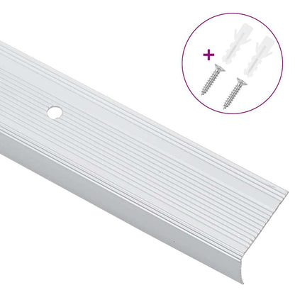 Stair Nosings 10 pcs Silver 67 x 3.5 x 3 cm Aluminium