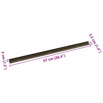Stair Nosings 30 pcs Brown 67 x 3.5 x 3 cm Aluminium