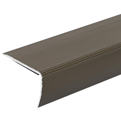 Stair Nosings 30 pcs Brown 67 x 3.5 x 3 cm Aluminium