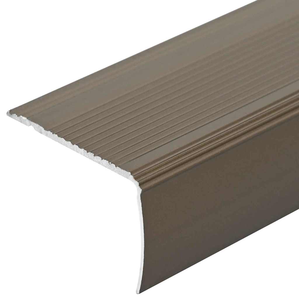 Stair Nosings 10 pcs Brown 67 x 3 x 2 cm Aluminium