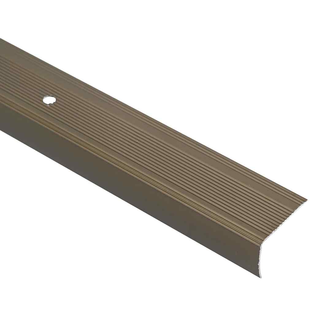 Stair Nosings 10 pcs Brown 67 x 3 x 2 cm Aluminium