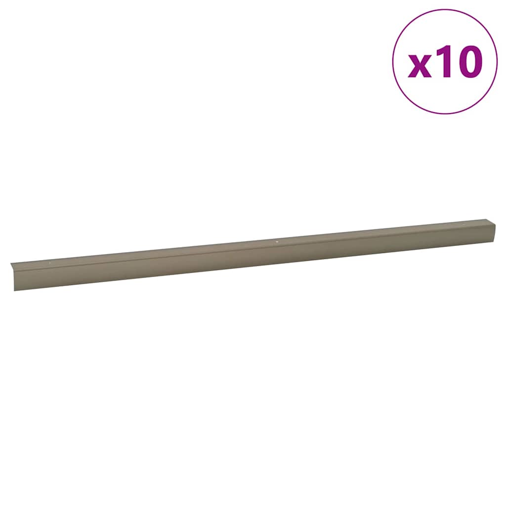 Stair Nosings 10 pcs Champagne 67 x 3 x 2 cm Aluminium