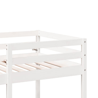 Loft Bed Frame with Desk and Chairs White 90x190cm Solid Wood Pine