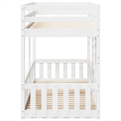 Bunk Bed White 90x200 cm Solid Wood Pine