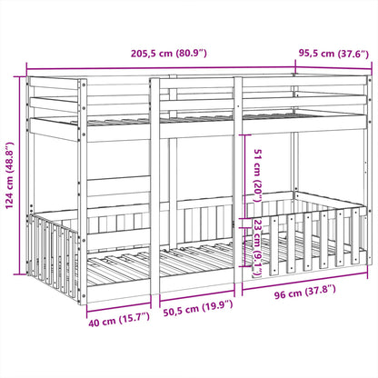 Bunk Bed White 90x200 cm Solid Wood Pine