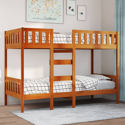 Bunk Bed Wax Brown 90x190 cm Solid Wood Pine