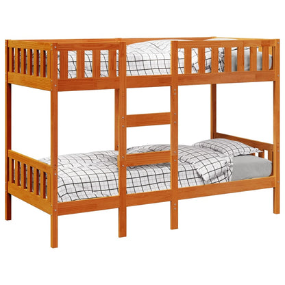 Bunk Bed Wax Brown 90x190 cm Solid Wood Pine