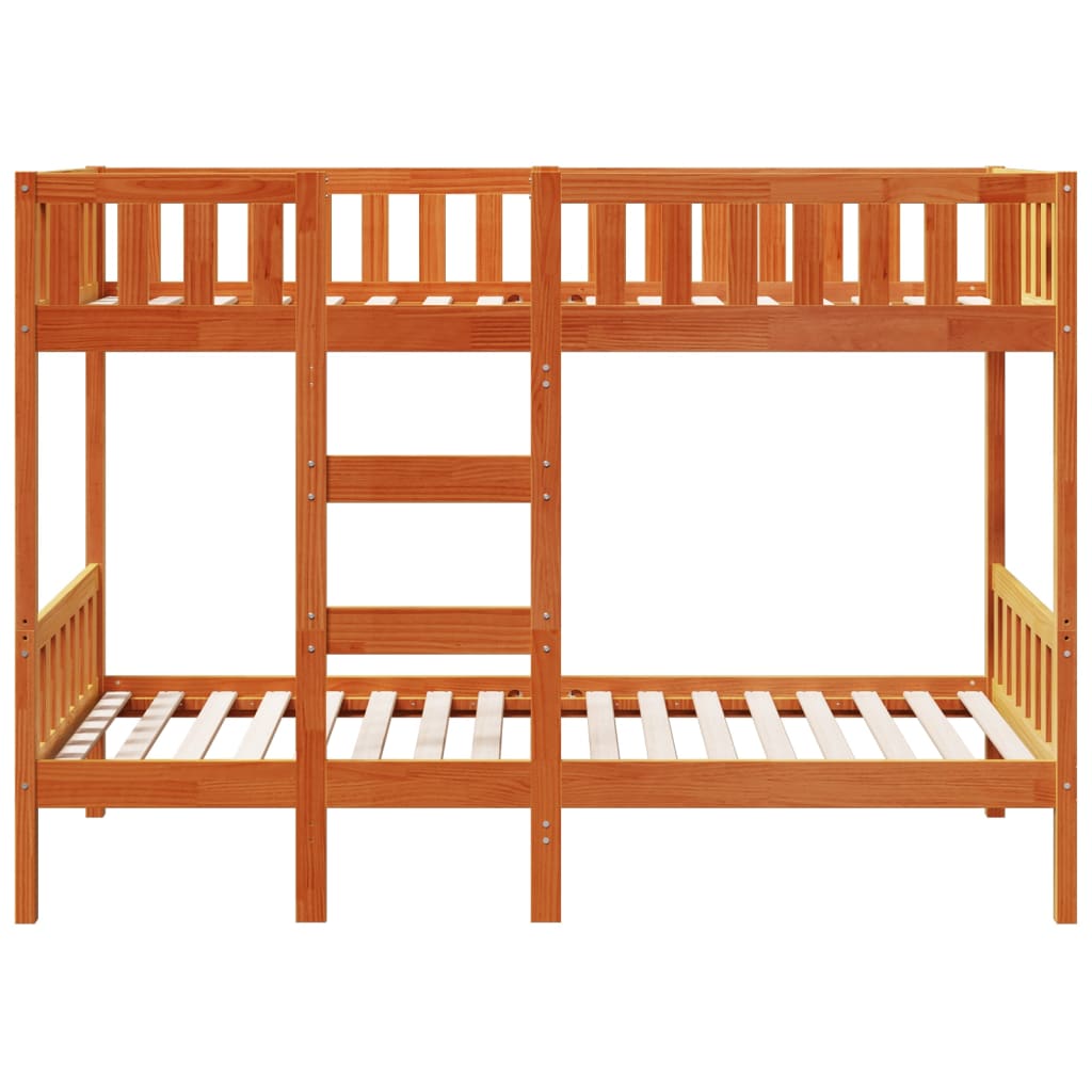 Bunk Bed Wax Brown 90x190 cm Solid Wood Pine