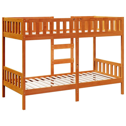 Bunk Bed Wax Brown 90x190 cm Solid Wood Pine