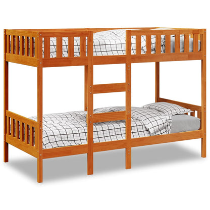 Bunk Bed Wax Brown 90x190 cm Solid Wood Pine