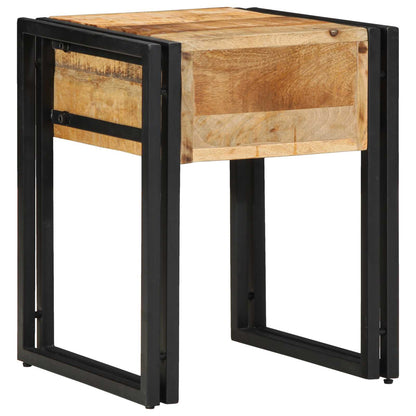 End Table Brown and Black 40 x 40 x 50 cm Solid Mango Wood