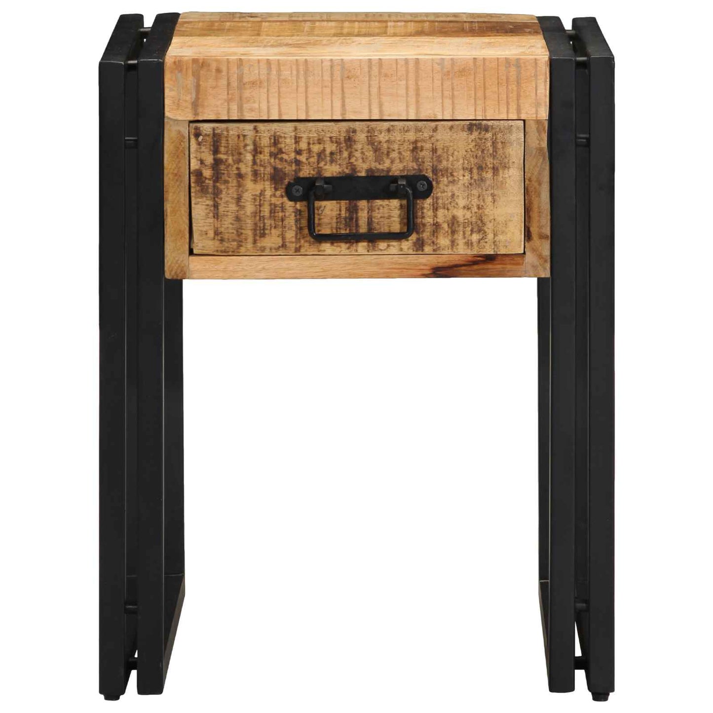 End Table Brown and Black 40 x 40 x 50 cm Solid Mango Wood