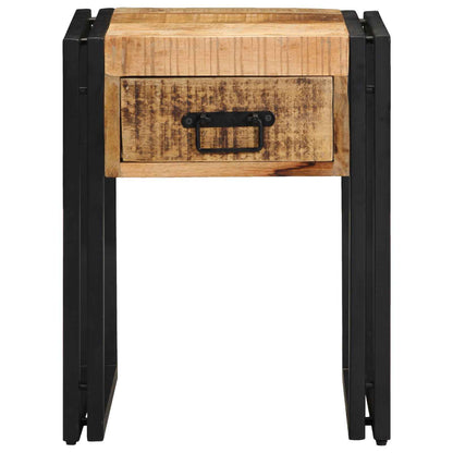 End Table Brown and Black 40 x 40 x 50 cm Solid Mango Wood