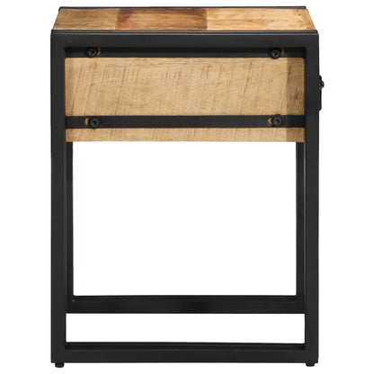 End Table Brown and Black 40 x 40 x 50 cm Solid Mango Wood