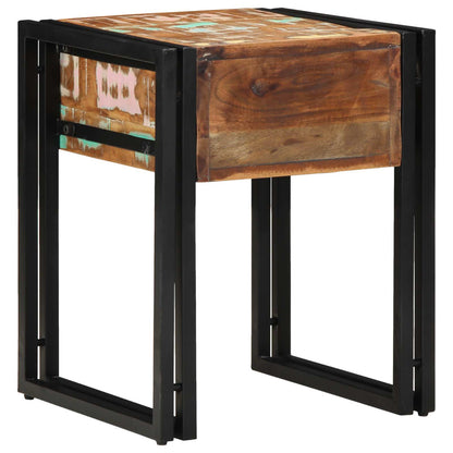 End Table with Drawer 40 x 40 x 50 cm Solid Reclaim Wood