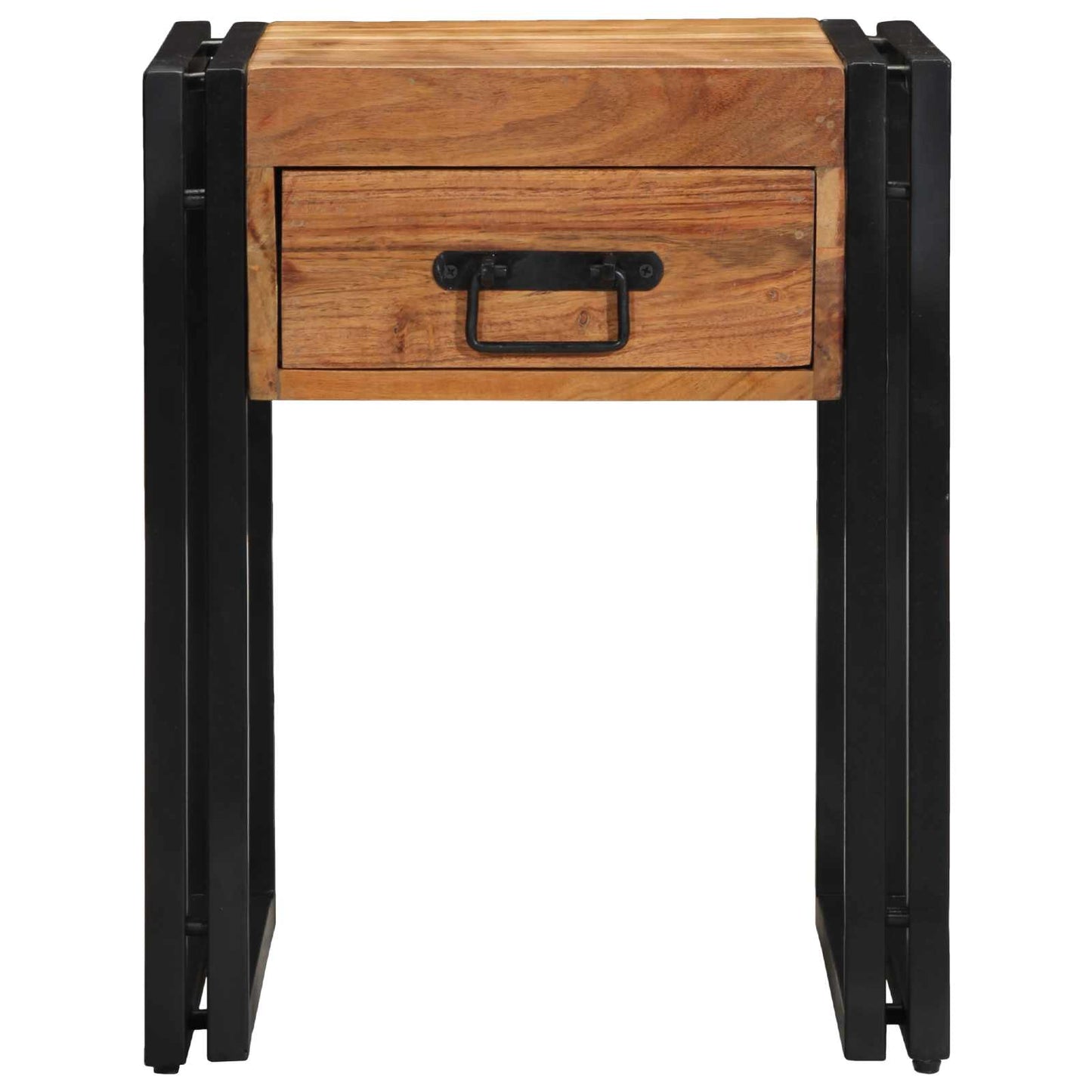 End Table Brown and Black 40 x 40 x 50 cm Solid Acacia Wood