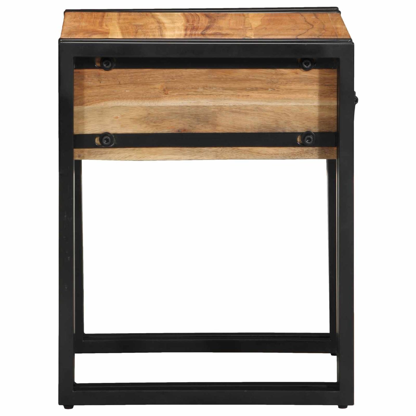 End Table Brown and Black 40 x 40 x 50 cm Solid Acacia Wood