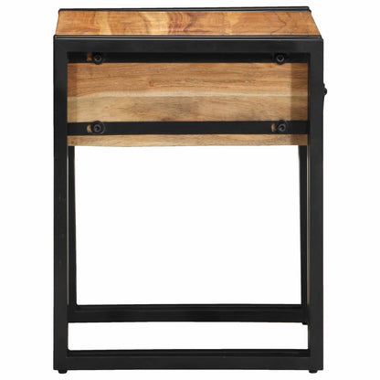End Table Brown and Black 40 x 40 x 50 cm Solid Acacia Wood