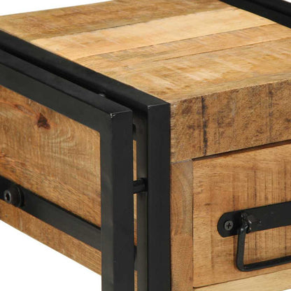 End Table Brown and Black 30 x 30 x 40 cm Solid Mango Wood