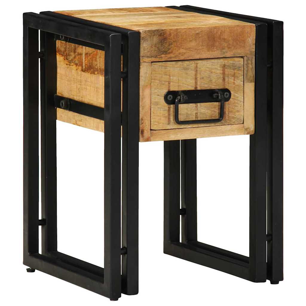 End Table Brown and Black 30 x 30 x 40 cm Solid Mango Wood