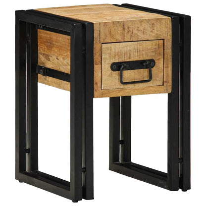 End Table Brown and Black 30 x 30 x 40 cm Solid Mango Wood