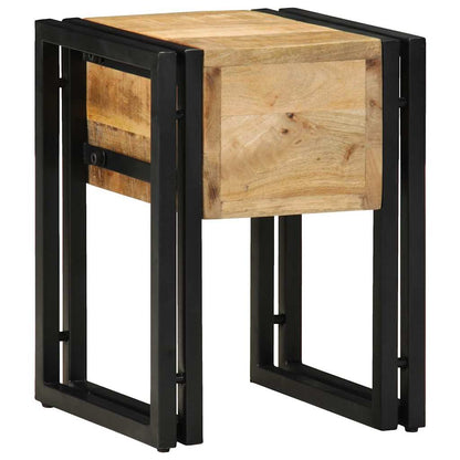 End Table Brown and Black 30 x 30 x 40 cm Solid Mango Wood