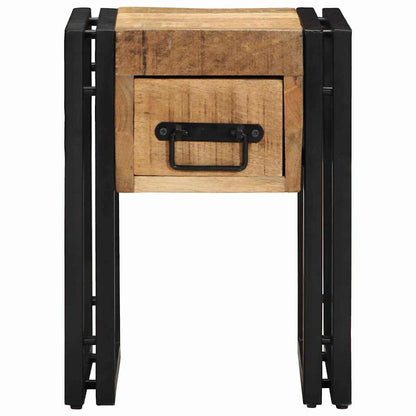 End Table Brown and Black 30 x 30 x 40 cm Solid Mango Wood